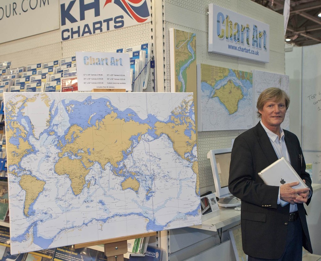 The Chart Art stall, at the Tullett Prebon London Boat Show, ExCeL, London. photo copyright onEdition http://www.onEdition.com taken at  and featuring the  class