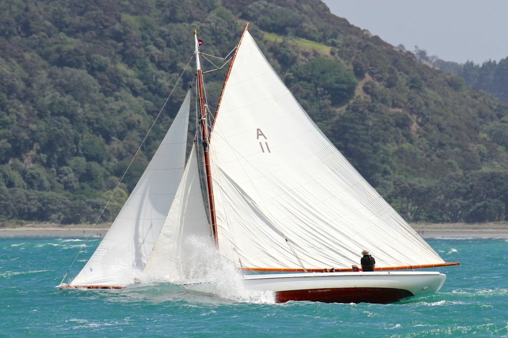 Rawene - A11 digs into a big one - 2013 Mahurangi Regatta photo copyright Richard Gladwell www.photosport.co.nz taken at  and featuring the  class