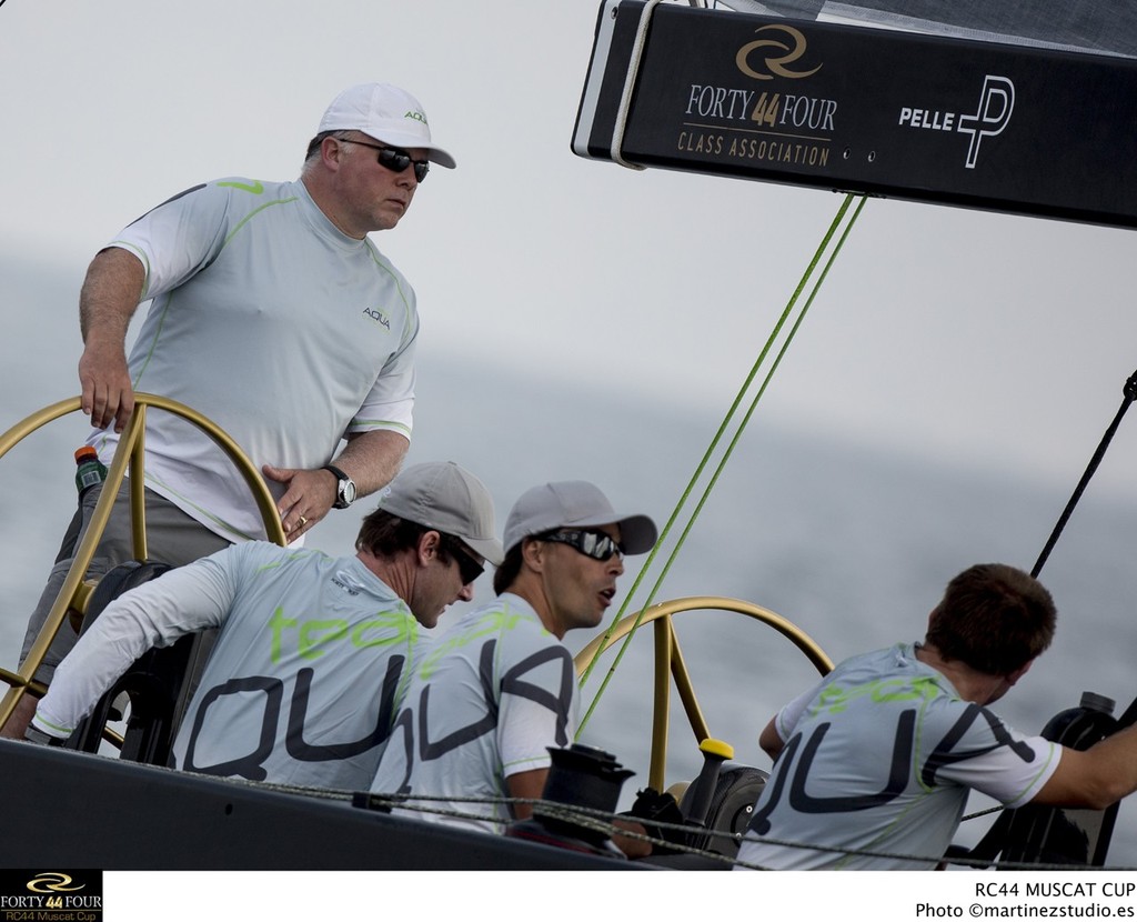 Chris Bake at the helm of Team Aqua (GBR 2041) - 2013 RC44 Oman Cup photo copyright RC44 Class/MartinezStudio.es taken at  and featuring the  class