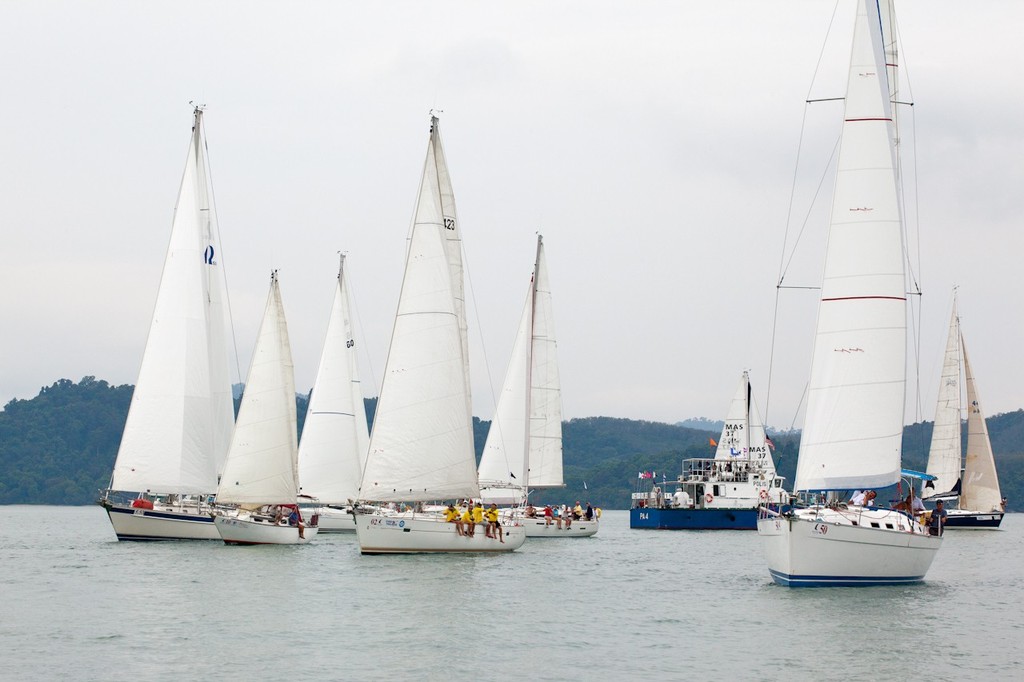 Royal Langkawi International Regatta 2013. Club Cruiser start. A ``Slow Moving Procession``. photo copyright Guy Nowell http://www.guynowell.com taken at  and featuring the  class