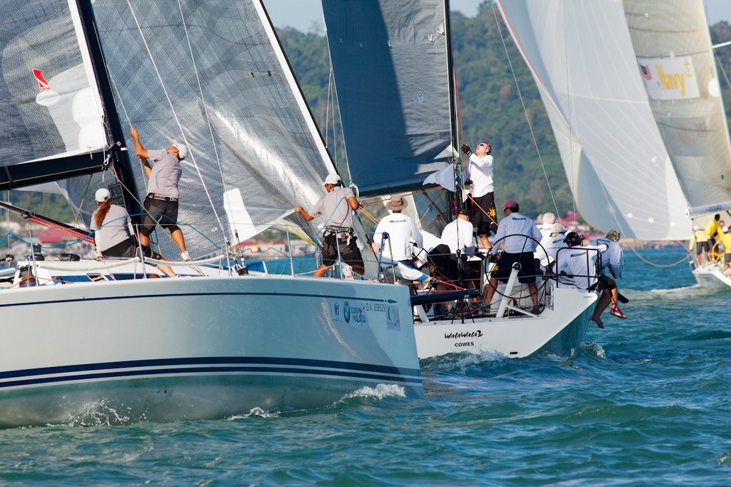 Royal Langkawi International Regatta 2013. Katsu chases Walawala round the top mark. © Guy Nowell http://www.guynowell.com