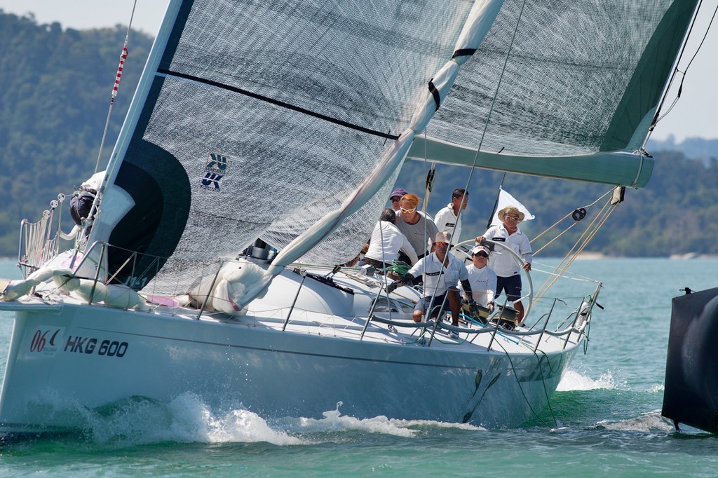 Royal Langkawi International Regatta 2013. Jelik, Louie Perfectua on the wheel photo copyright Guy Nowell http://www.guynowell.com taken at  and featuring the  class