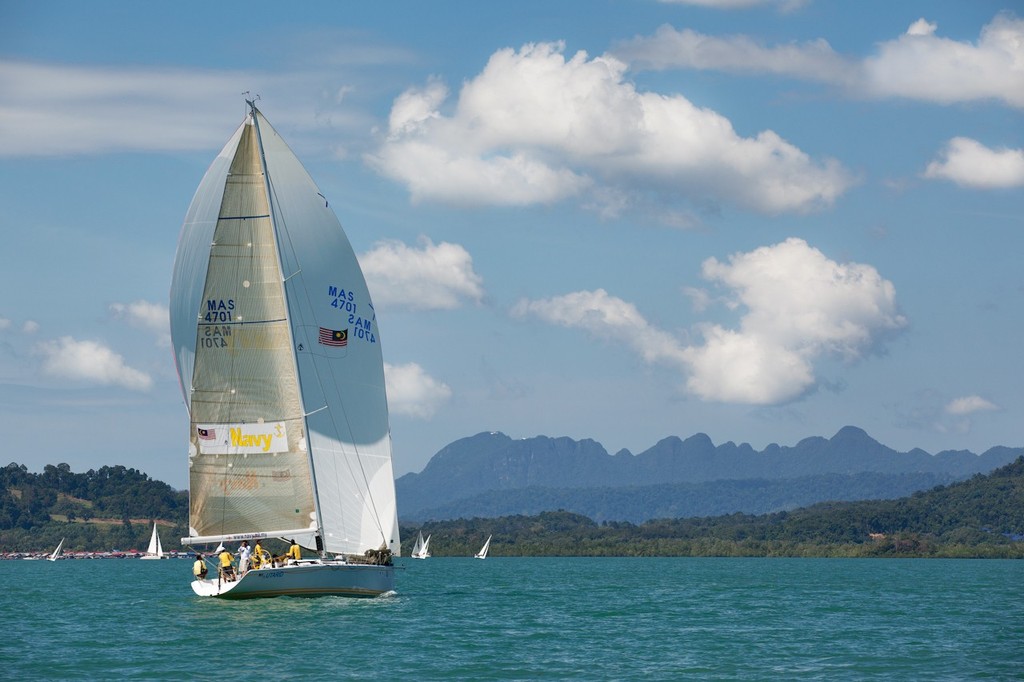 Royal Langkawi International Regatta 2013. Utarid, and the Macinchang Mountains © Guy Nowell http://www.guynowell.com