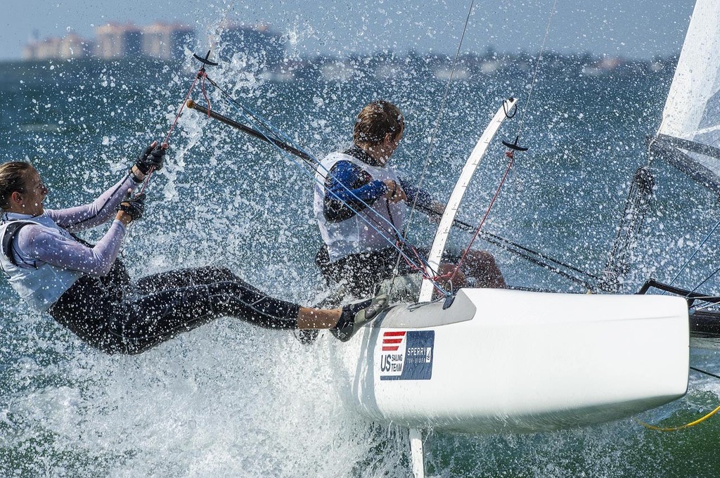 Division: Nacra 17 (7 boats)<br />
POS 2 as of 01/28/2013<br />
Sail# USA 38	<br />
STREATER, Sarah<br />
WHITEHEAD, Matthew	 - ISAF Sailing World Cup Miami 2013 © Walter Cooper http://waltercooperphoto.com/
