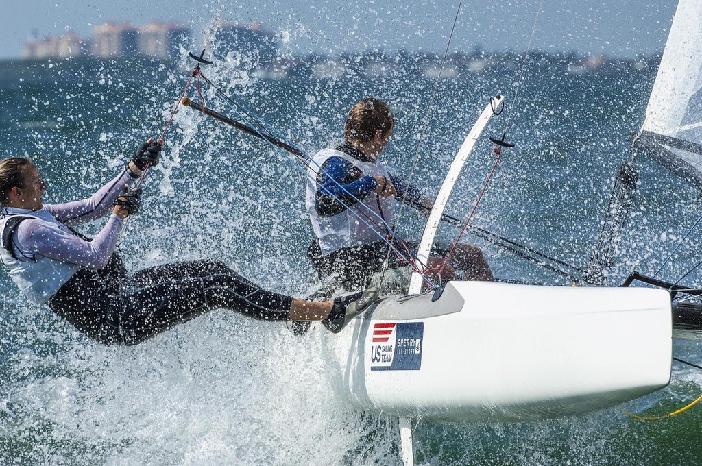 Division: Nacra 17 (7 boats)
POS 2 as of 01/28/2013
Sail# USA 38	
STREATER, Sarah
WHITEHEAD, Matthew	 - ISAF Sailing World Cup Miami 2013 photo copyright Walter Cooper http://waltercooperphoto.com/ taken at  and featuring the  class