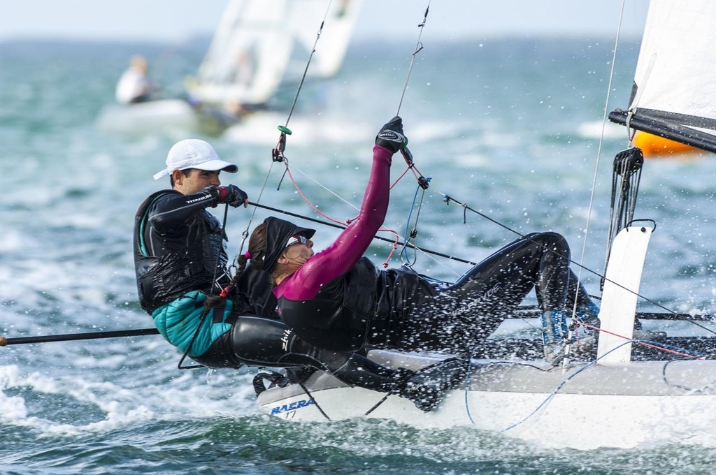 Division: Nacra 17 (7 boats) 
POS 7 as of 1.29.13
Sail Number: CAN 30	
RAMSAY, Luke	
GIRKE, Nikola - ISAF Sailing World Cup Miami 2013 photo copyright Walter Cooper http://waltercooperphoto.com/ taken at  and featuring the  class