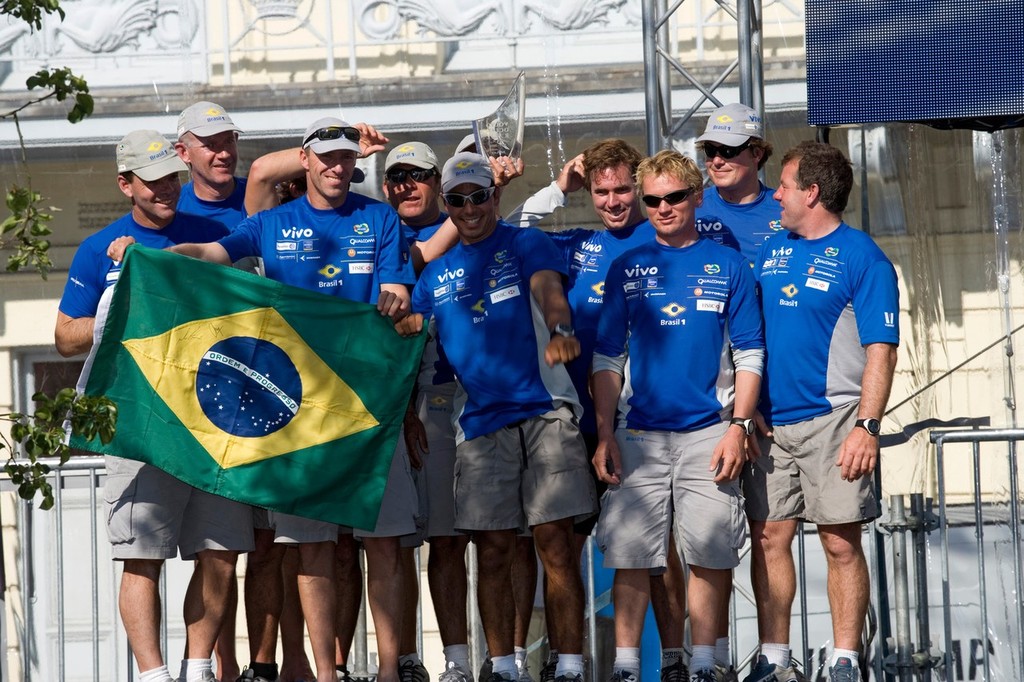 Brasil 1 crew at a prizegiving for the 2005/06 Volvo Ocean Race 
 photo copyright  Oskar Kihlborg / Volvo Ocean Race taken at  and featuring the  class