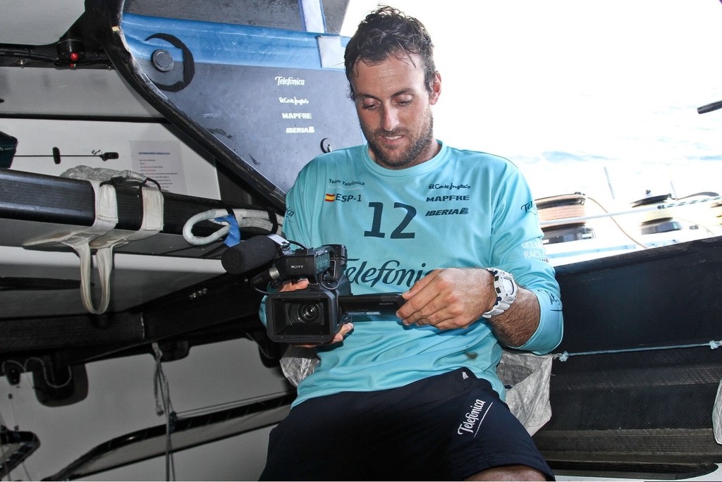 Telefonica&rsquo;s Diego Fructuoso during Leg 1 of the 2011/12 Race photo copyright Volvo Ocean Race http://www.volvooceanrace.com taken at  and featuring the  class