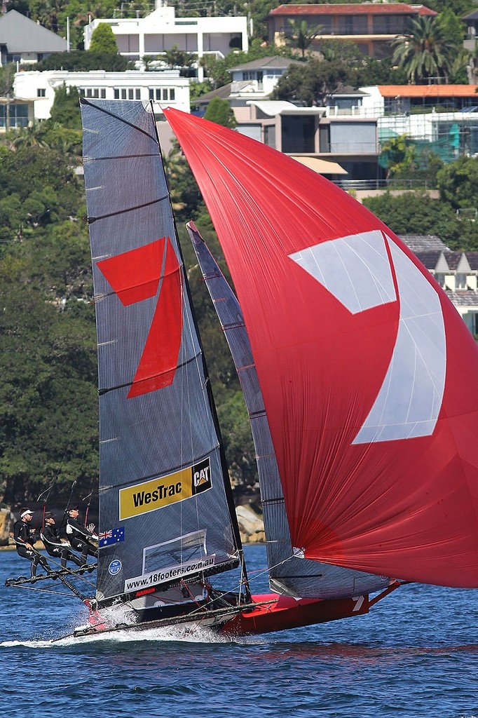 Gotta Love It 7 a winner all the way - - JJ Giltinan 18ft Skiff Championship 2013, Race 3 photo copyright Frank Quealey /Australian 18 Footers League http://www.18footers.com.au taken at  and featuring the  class