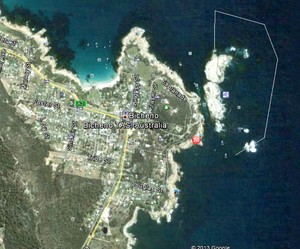Google map showing bicheno and the Gulch. photo copyright Carl Hyland taken at  and featuring the  class
