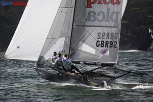 GBR92 Pica - 18ft Skiff JJ Giltinan Championships 2013 photo copyright Beth Morley - Sport Sailing Photography http://www.sportsailingphotography.com taken at  and featuring the  class