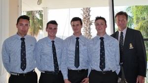 Michael Boucher (2nd from left) pictured with David Hazard and team winners of the 2012 Harken Cup, Royal Prince Alfred Yacht Club Sydney (Image: Damian Devine) photo copyright Sara Tucker taken at  and featuring the  class