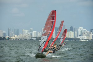 RS:X women&rsquo;s windsurfing fleet at ISAF Sailing World Cup Miami 2013 photo copyright US Sailing http://www.ussailing.org taken at  and featuring the  class