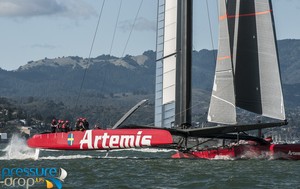 Artemis Racing - San Francisco - February 8, 2013 photo copyright Erik Simonson www.pressure-drop.us http://www.pressure-drop.us taken at  and featuring the  class