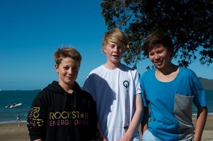 Left to right: Jackson Keon 3rd, Nich Egnot-Johnson 1st and Leonard Takahashi-Fry 2nd. Image: Wakatere Boating Club photo copyright SW taken at  and featuring the  class