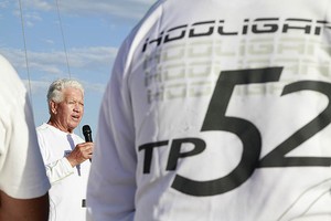 Hooligan's Marcus Blackmore addresses the guests - TP52 Southern Cross Cup 2013 photo copyright Teri Dodds http://www.teridodds.com taken at  and featuring the  class