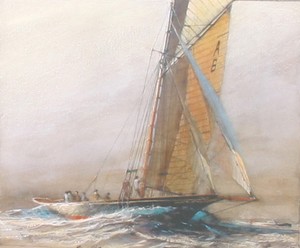 A print of David Barker&rsquo;s painting of the Waitangi photo copyright SW taken at  and featuring the  class