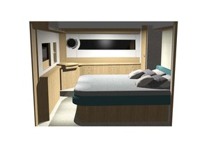 The new 565 SUV's decor gives a modern Euro feeling with a combination of wall fabrics and satin finished, light American oak photo copyright Riviera . http://www.riviera.com.au taken at  and featuring the  class