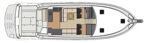 The saloon features an L-shaped lounge and dining area, a large helm station forward and aft galley photo copyright Riviera . http://www.riviera.com.au taken at  and featuring the  class