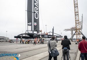 Oracle Team USA - relaunch USA-17 February 4, 2013 photo copyright Erik Simonson www.pressure-drop.us http://www.pressure-drop.us taken at  and featuring the  class