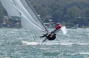 Peter Lane and Grant Maver hanging ten - F18 Nationals photo copyright Crosbie Lorimer http://www.crosbielorimer.com taken at  and featuring the  class