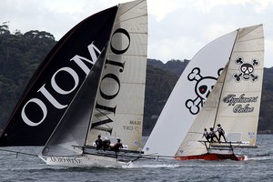 More spinnaker action with Mojo Wine and Appliancesonline - Race 1 JJ Giltinan Trophy photo copyright Frank Quealey /Australian 18 Footers League http://www.18footers.com.au taken at  and featuring the  class