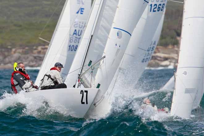 Mike Thackray’s Trekka with son David on board and veteran of 47 Hobart races, Tony Ellis. - 2013 Etchells NSW State Championship © Howard Wright /IMAGE Professional Photography http://www.imagephoto.com.au