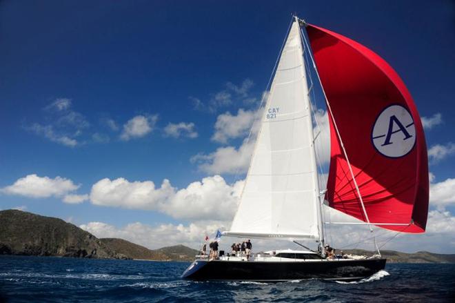 Aiyana broke the monohull record in the Round Tortola Race - 2013 BVI Spring Regatta and Sailing Festival ©  Todd Van Sickle