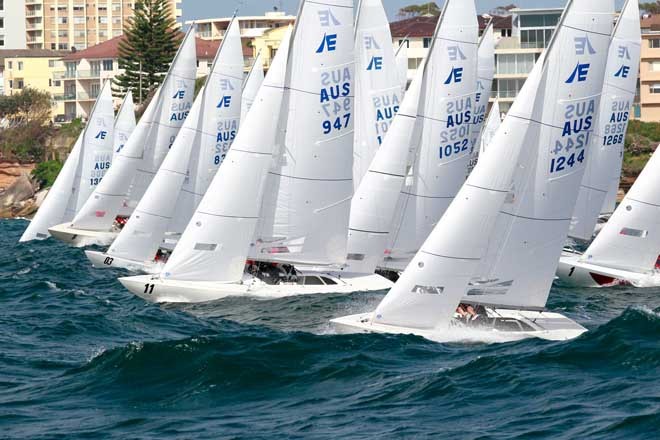 The starts were close to shore, so everyone could see. - 2013 Etchells NSW State Championship © Howard Wright /IMAGE Professional Photography http://www.imagephoto.com.au