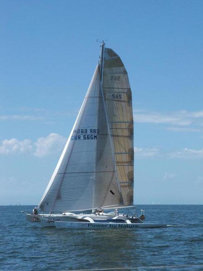 Spirit gliding away under screacher - Allyacht Spars Brisbane to Gladstone Multihull Yacht Race © Peter Hackett