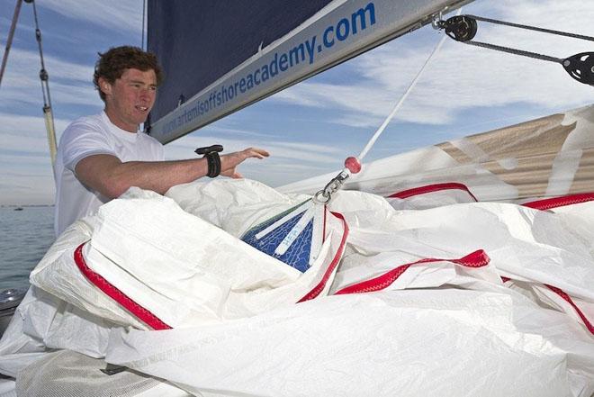 Academy rookie Jack Bouttell gets set for the second race of his season, Solo Arrimer © Thierry Seray