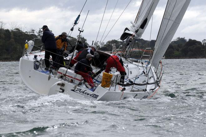 Leading monohull in the fleet is AdvantEDGE from the Tamar River © Paul Scrambler