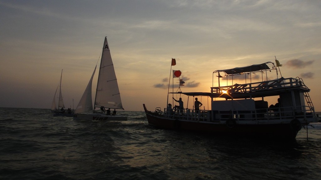 Dusk - what dusk? - Matchrace after dark - Matchrace Thailand Open Nationals, First day photo copyright Alex Samaras taken at  and featuring the  class