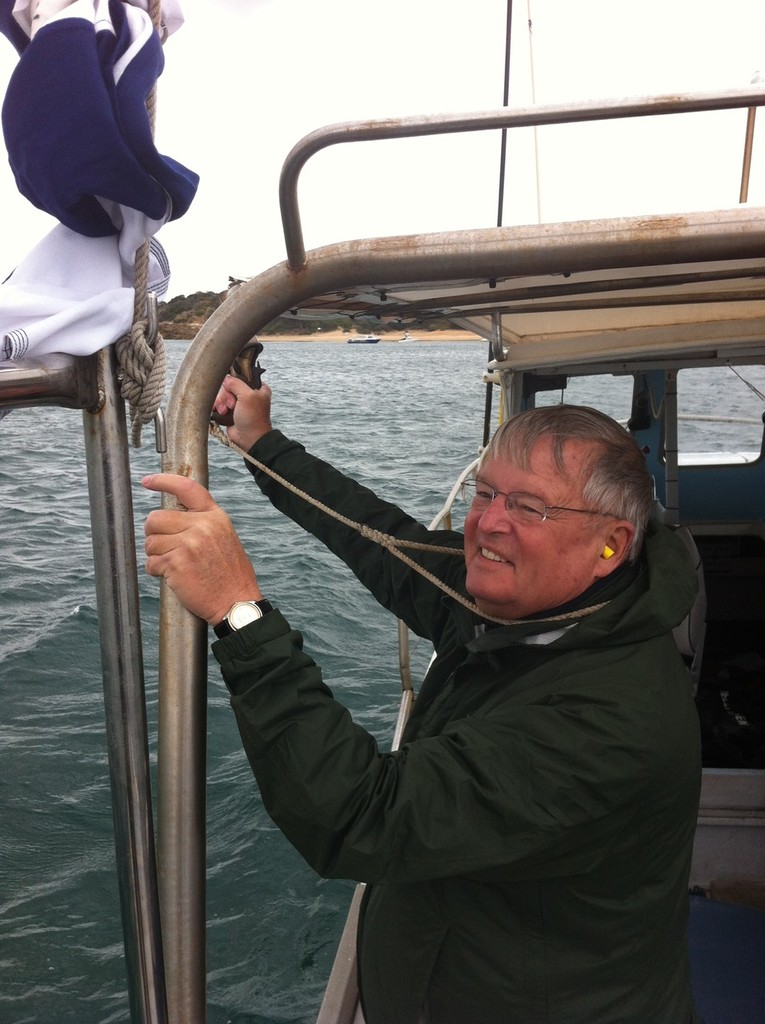 2010-2011 Commodore of the Annapolis Yacht Club Bill Torgerson fires the start gun © Simon Dryden