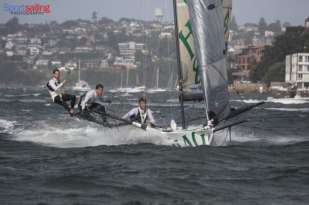 OOPERS-RAG & FAMISH HOTEL had to finish within 1st 3 placings of today's race and ahead of Gotta Luv it 7 to win Championships - 18ft Skiff JJ Giltinan Championships2013 - Race 7 photo copyright Beth Morley - Sport Sailing Photography http://www.sportsailingphotography.com taken at  and featuring the  class