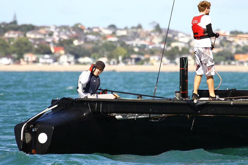 Phoning home after a win XL - 2013 Auckland Cup, Day 3 photo copyright Richard Gladwell www.photosport.co.nz taken at  and featuring the  class