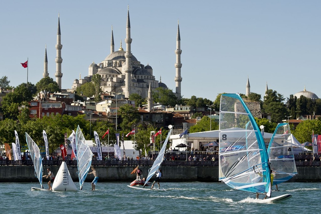 NeilPryde Racing Series racing at the Extreme Sailing Series Act 3 in Istanbul 2012. photo copyright  Vincent Curutchet / Dark Frame http://www.extremesailingseries.com/ taken at  and featuring the  class