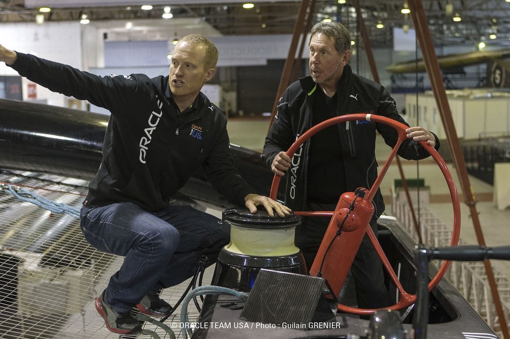 Larry Ellison visits Team / SFO March Testing Session-Oracle Team USA photo copyright Guilain Grenier Oracle Team USA http://www.oracleteamusamedia.com/ taken at  and featuring the  class