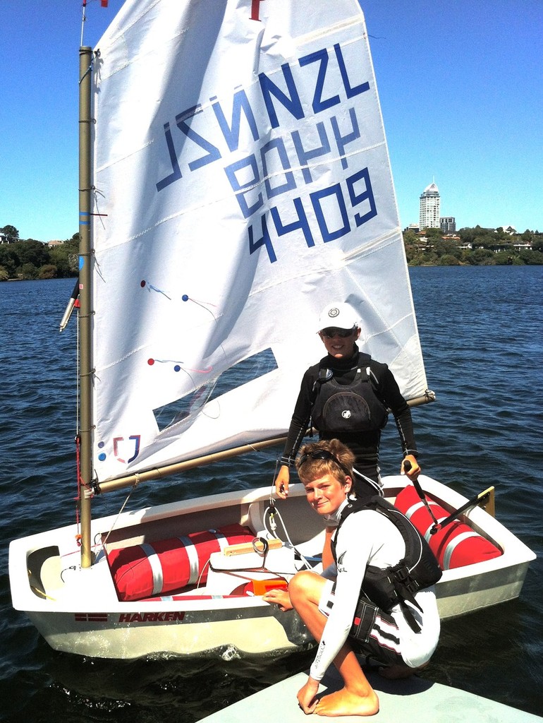 Henry Haslett front Jonathan Nicholas photo copyright Murrays Bay Sailing Club http://www.murraysbay.org/ taken at  and featuring the  class