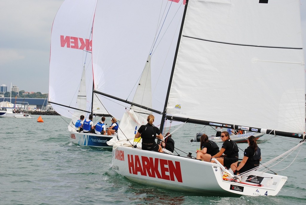 Claudia Pierce KIYC trails George Anyon BBYC - HARKEN Youth InternationalMatch Racing Championships 2013 photo copyright Amber Roberts taken at  and featuring the  class