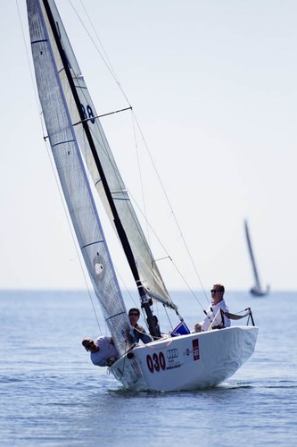 Tony Tabb of Winnetka, Ill. finished second in today’s single race for the Audi Melges 20 fleet. ©  Cory Silken