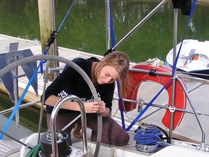 RTW sailor Jessica Watson learning her trade on OceansWatch loaned yacht Magic Roundabout. photo copyright Chris Bone taken at  and featuring the  class