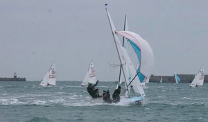 Callum Airlie & Joe Butterfield and Peter McCann & Arran Walsh (IRL)   © Mike Riley  - British 420 Winter Championships and International Team Selector 1 photo copyright Mike Riley taken at  and featuring the  class