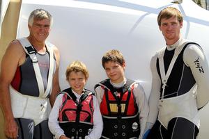 Australian 18ft Skiff League Club Championship 2013 - Three generations of the Barnabas family008 photo copyright Frank Quealey /Australian 18 Footers League http://www.18footers.com.au taken at  and featuring the  class