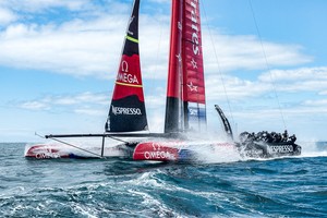 Emirates Team New Zealand training with their second AC72, NZL5 on the Hauraki Gulf, Auckland. 1/3/2013 photo copyright Chris Cameron/ETNZ http://www.chriscameron.co.nz taken at  and featuring the  class