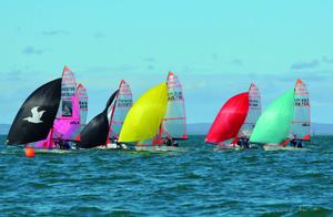 Sail Brisbane 2013 - Colourful sails of the 29ers photo copyright Alaine Neilson /RQYS http://www.rqys.com.au/ taken at  and featuring the  class
