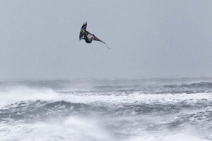 Elevated Backy - Thomas Traversa rotating into one of the day's biggest backloops - 2013 Red Bull Storm Chase photo copyright  John Carter http://www.redbullstormchase.com/ taken at  and featuring the  class