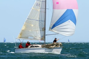 Skipjack at work in readiness for the gybe. photo copyright  Alex McKinnon Photography http://www.alexmckinnonphotography.com taken at  and featuring the  class