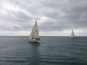 The wind eased a little shortly after the gun - 2013 Melbourne Osaka photo copyright Simon Dryden taken at  and featuring the  class