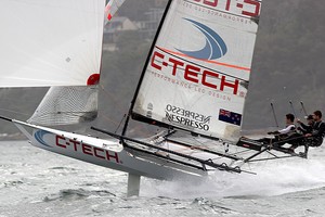 C-Tech (NZL) - Race 7, JJ Giltinan Trophy, 2013, Sydney Harbour photo copyright Frank Quealey /Australian 18 Footers League http://www.18footers.com.au taken at  and featuring the  class